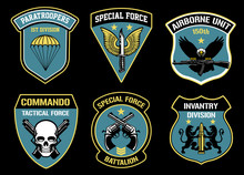 Set Bundle Of Military Unit Badges