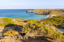 Landscape Of The Beautiful Turtle Beach In Menorca (balearic Islands, Spain)