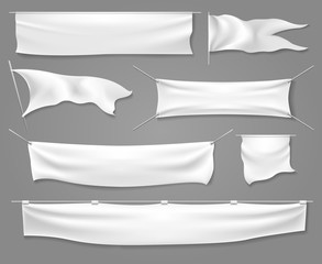 Canvas Print - white textile banners and flags