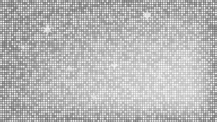 Leinwandbilder - Abstract background silver mosaic. Background foil metallic texture. Festive vector illustration. Mirror mosaic vector illustration. Banner element. Party backdrop. Christmas banner. Disco decoration.