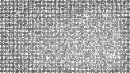 Leinwandbilder - Abstract background silver mosaic. Background foil metallic texture. Festive vector illustration. Mirror mosaic vector illustration. Banner element. Party backdrop. Christmas banner. Disco decoration.