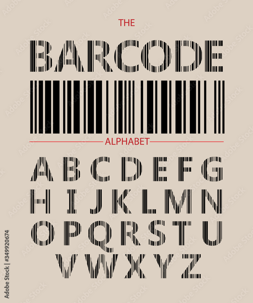 Set of Barcode style alphabet letters. vector font type design letters ...