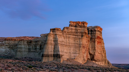 Unique rock formation in Eastern Oregon at sunrise