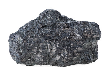 large coal lump isolated on a white background