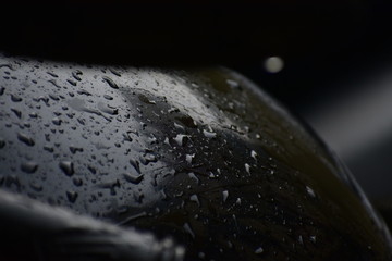 Wall Mural - water drops on tank of bike