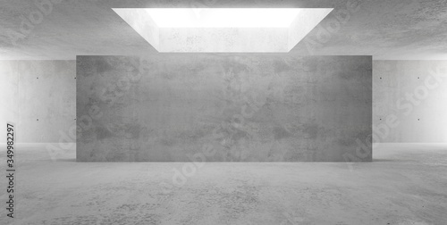 Dekoracja na wymiar  streszczenie-pusty-nowoczesny-szeroki-korytarz-z-betonowymi-scianami-z-posrednim-oswietleniem-sufitowym-i-ceter