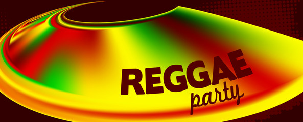 Wall Mural - Reggae party flyer template. Vector background