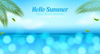 © PRI - Summer beach with shiny sparkling sea water. Vector illustration