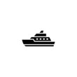 Ferry boat icon in black flat shape design isolated on white background 