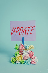 Wall Mural - handwriting text update. conceptual photo make something more modern adding new facts changing its d