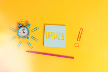 Wall Mural - writing note showing update. business concept for make something more modern or up to date like soft