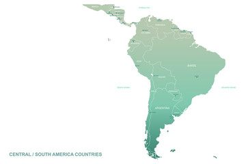  south america map. latin america vector map. 
