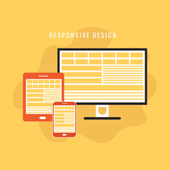 Responsive Web Design concept flat design