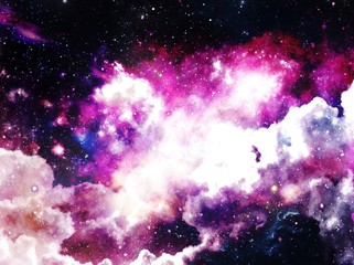 Wall Mural - abstract space background with stars and clouds - illustration design style 