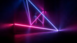 © Shuo - neon light shapes on black background,rainbow colors, empty space,  80's retro style, fashion show stage, abstract background, 3d rendering,conceptual image.