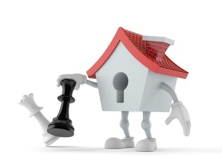 Sticker - House character playing chess