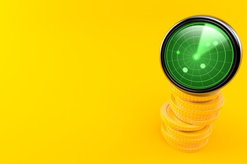 Sticker - Radar with stack of coins