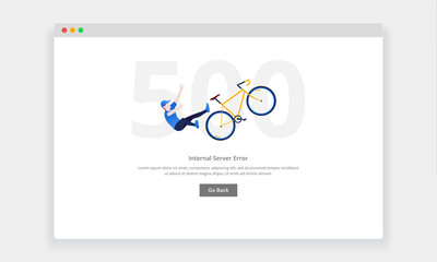 Wall Mural - Modern flat design concept of man falls from the bicycle for website and mobile website. empty states page template