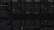 © Kittiphat - Futuristic hi-tech graphic user interface head up display with digital code and data info graphic telemetry information display for desktop screen background