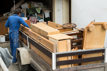 car trailers with furniture for disposal