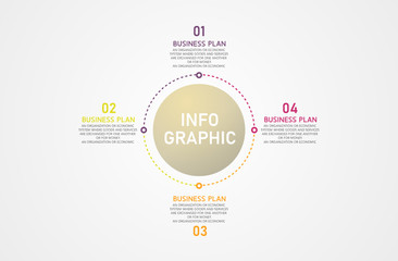 Wall Mural - infographic can be used for process, presentations, layout, banner,info graph There are 4 steps or layers vector illustration.