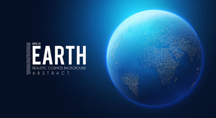 Wall Mural - eath planet in space with lights. realistic universe. cosmos background.