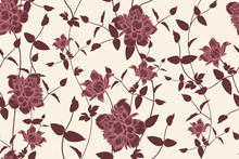 Beautiful Blooming Garden Flowers Clematis. Floral Seamless Pattern.