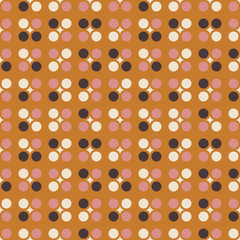 Poster - Geometric seamless pattern. Vector background with simple shapes like semi cirles and squares in neutral muted pastel colors.