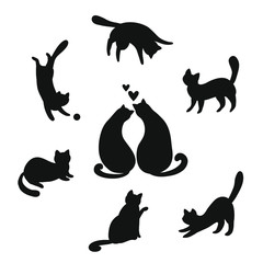  set of cat silhouettes
