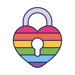 Poster - lgtbi heart padlock fill style icon vector design