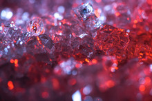 Close Up View Of Abstract Red And Purple Crystal Textured Background