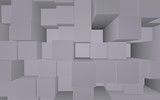 Fototapeta Perspektywa 3d - Abstract gray elegant cube geometric background. Chaotically advanced rectangular bars. 3D Rendering, 3D illustration