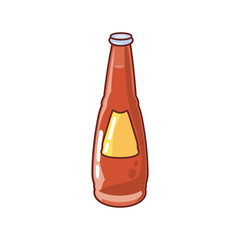 Sticker - bottle with drink on white background