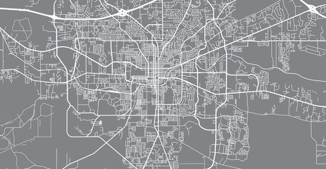 Urban vector city map of Tallahassee, USA. Florida state capital