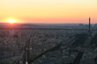 High Angle View Of Eiffel Tower In City During Sunset