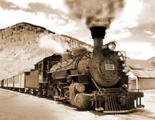 Simulated Old Victorian Photograph Of A Steam Locomotive	