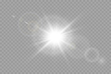 Vector Transparent Sunlight Special Lens Flare Light Effect.