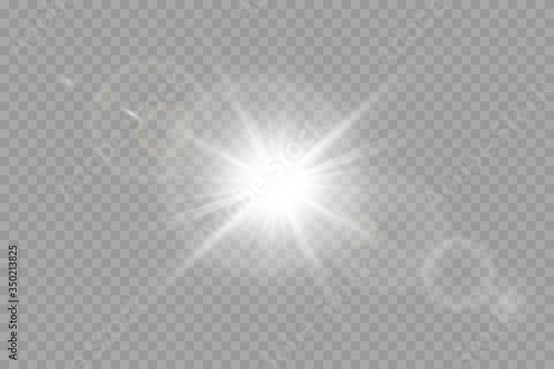 Vector transparent sunlight special lens flare light effect. Poster Mural XXL