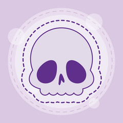 Sticker - Cute white skull vector design