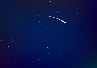 Wall Mural - starry sky with comet color background. infinity of universe. dark night sky. space with shiny stars