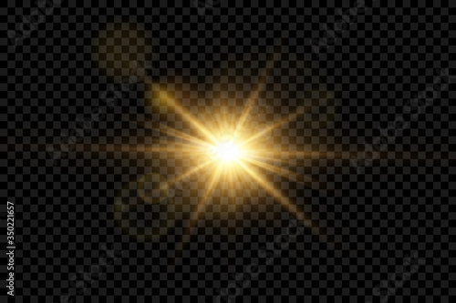 Cuadros en Lienzo Vector transparent sunlight special lens flash light effect