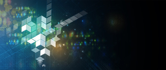 Technology data background, idea of global business solution