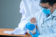 © visoot - Doctor checked the patient's feet,Orthopedist at work checking patient's foot in clinic.