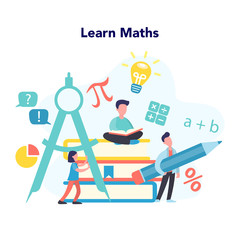 Math school subject. Learning mathematics, idea of education