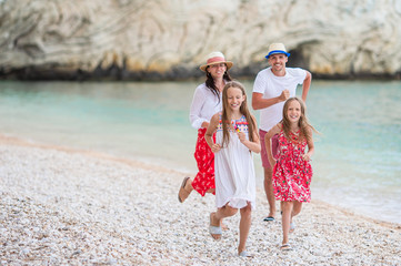 Wall Mural - Young family on vacation have a lot of fun