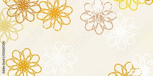 Light Green, Yellow vector natural artwork with flowers.