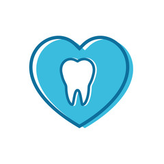 Poster - tooth icon vector logo template in trendy flat style