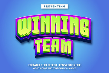 Wall Mural - Winning team - cartoon game logo style editable text