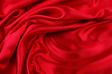 Wall Mural - Red silk fabric