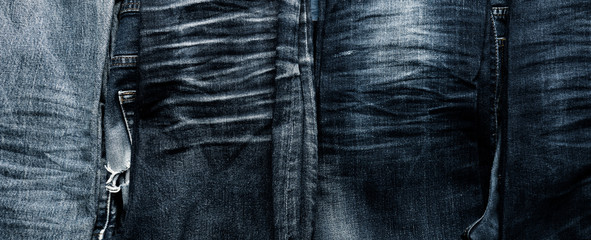 Texture of old used jeans using as header